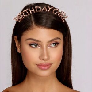 NWOT Happy Birthday Girl Gold Stoln Girls Embellished Hairband